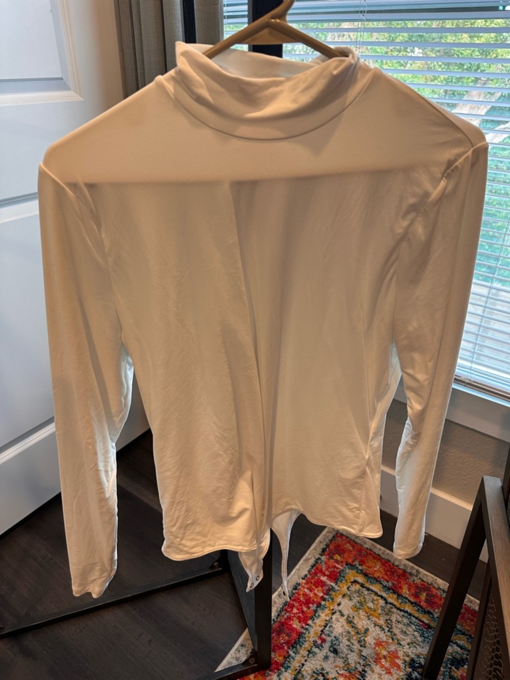 White Turtleneck Long Sleeve Bodysuit